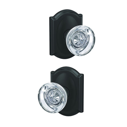 Schlage FC172HOB-CAM Hobson with Camelot Rose Pair of Dummy Door Knobs.