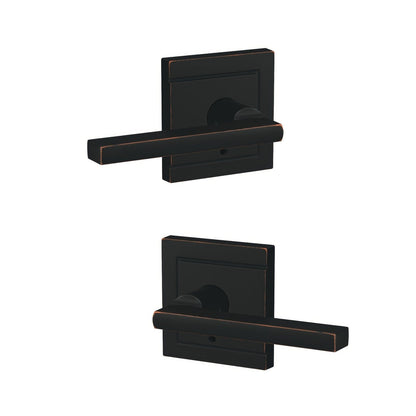 Schlage FC172LAT-ULD Latitude with Upland Rose Pair of Dummy Door Levers.