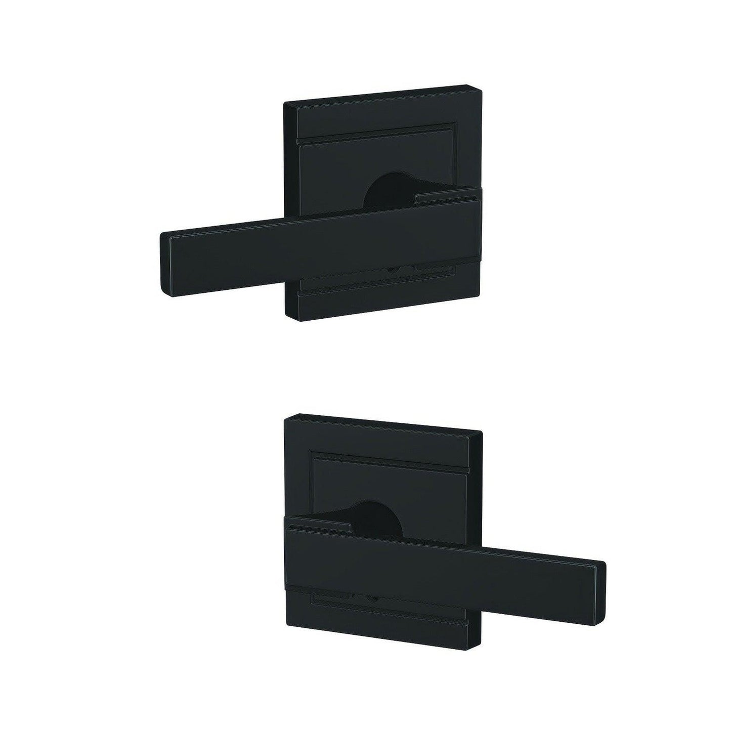 Schlage FC172NBK-ULD Northbrook with Upland Rose Pair of Dummy Door Levers