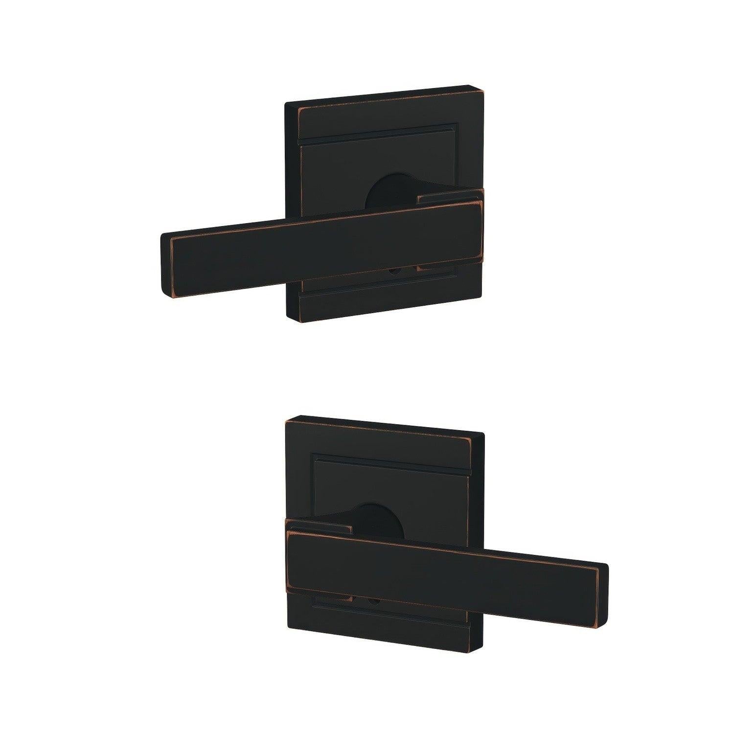 Schlage FC172NBK-ULD Northbrook with Upland Rose Pair of Dummy Door Levers