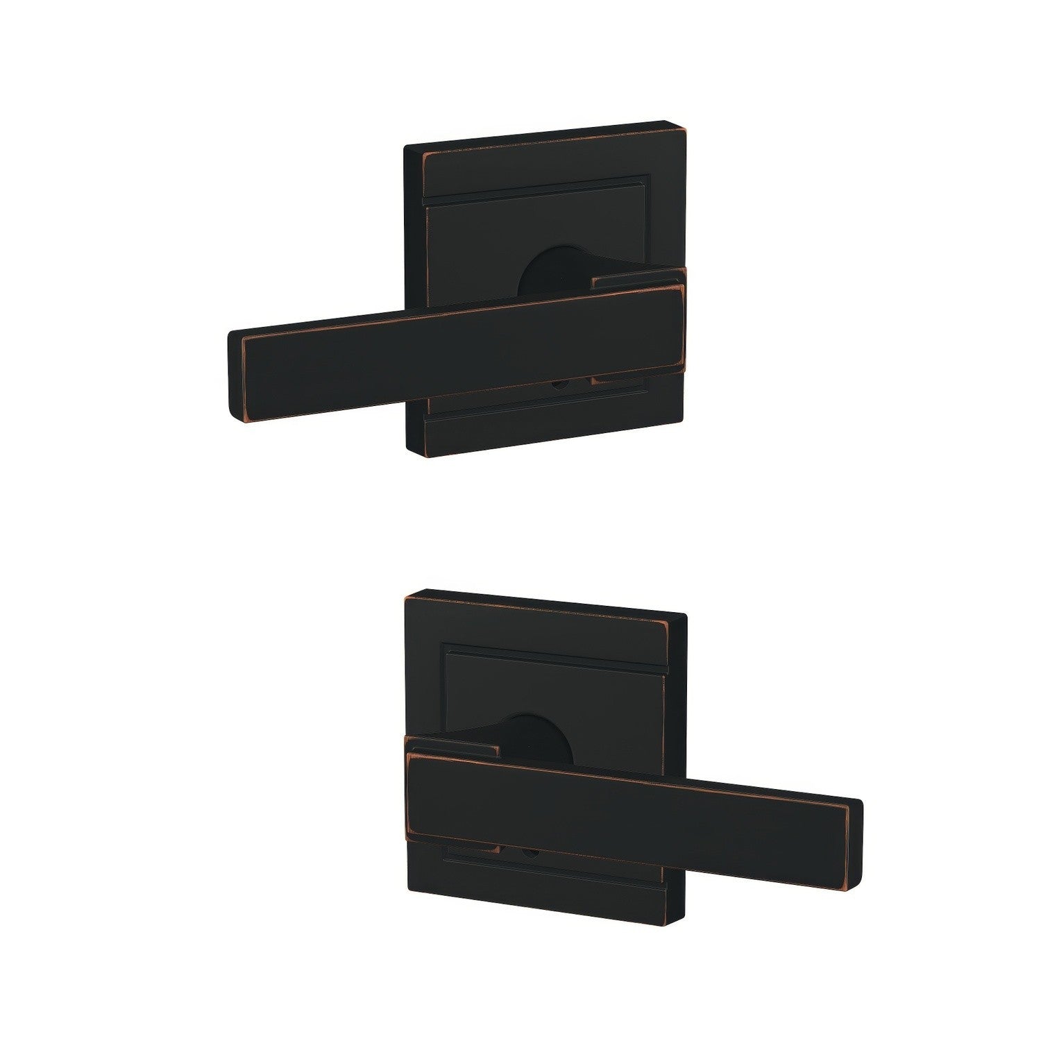 Schlage FC172NBK-ULD Northbrook with Upland Rose Pair of Dummy Door Levers