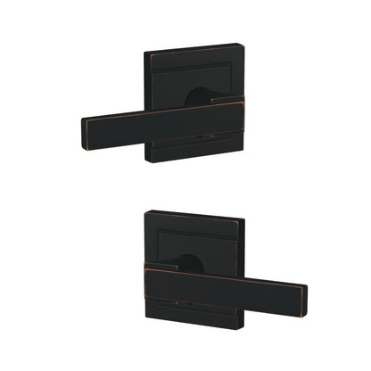 Schlage FC172NBK-ULD Northbrook with Upland Rose Pair of Dummy Door Levers