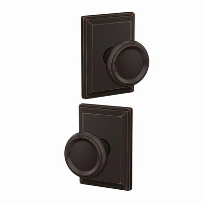 Schlage FC172OFM-GDV Offerman with Grandville Rose Pair of Dummy Door Knobs
