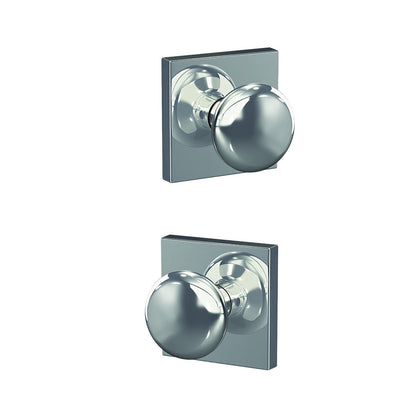 Schlage FC172PLY-COL Plymouth with Collins Rose Pair of Dummy Door Knobs