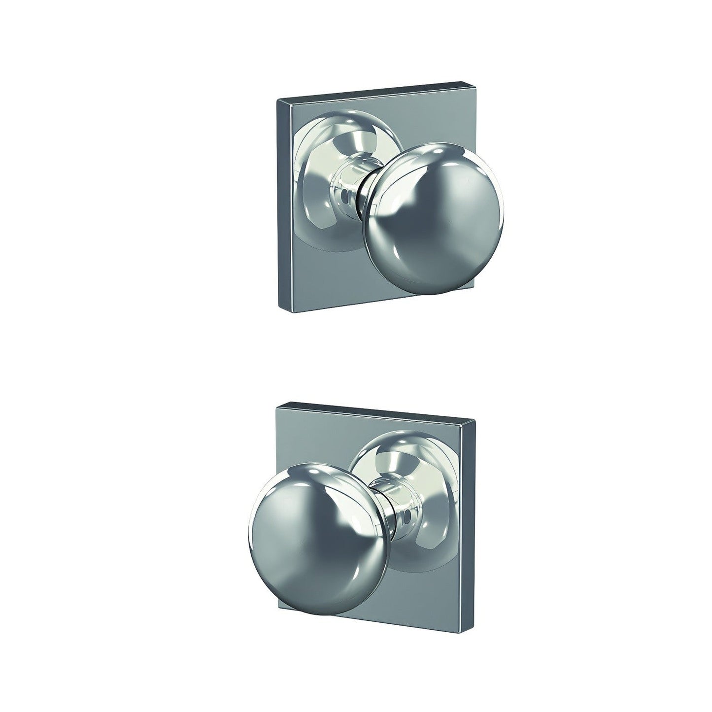 Schlage FC172PLY-COL Plymouth with Collins Rose Pair of Dummy Door Knobs