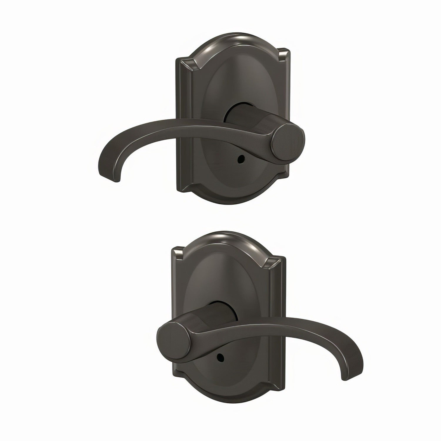Schlage FC172WIT-CAM Whitney with Camelot Rose Pair of Dummy Door Levers