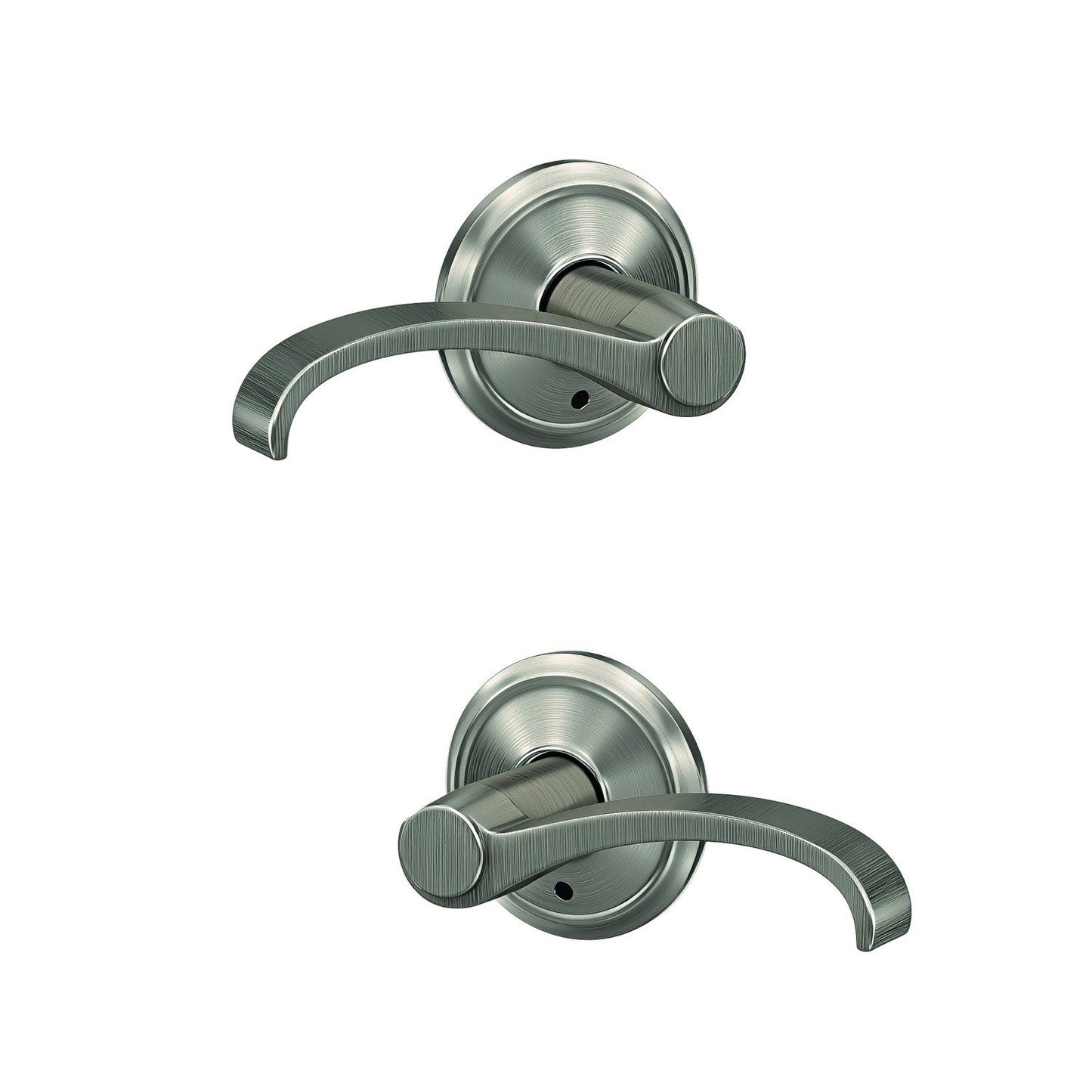 Schlage FC172WIT-ALD Whitney with Alden Rose Pair of Dummy Door Levers