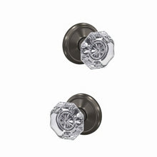 Schlage FC21ALX-ALD Alexandria Glass Knob with Alden Rose Passage & Privacy Door Knob