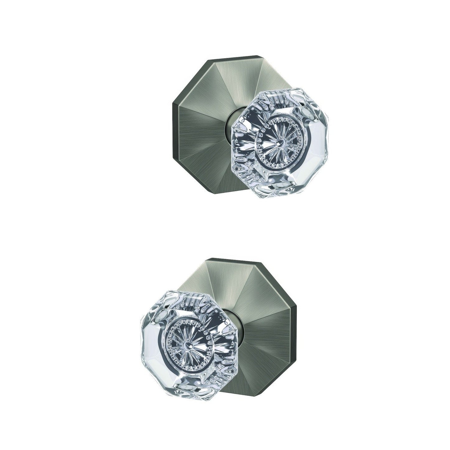 Schlage FC21ALX619RWD Alexandria Glass Knob with Rosewood Rose Passage & Privacy Door Knob.