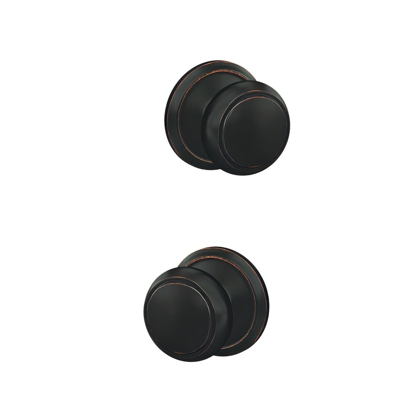 Schlage FC21AND-ALD Andover Knob with Alden Rose Passage & Privacy Door Knob