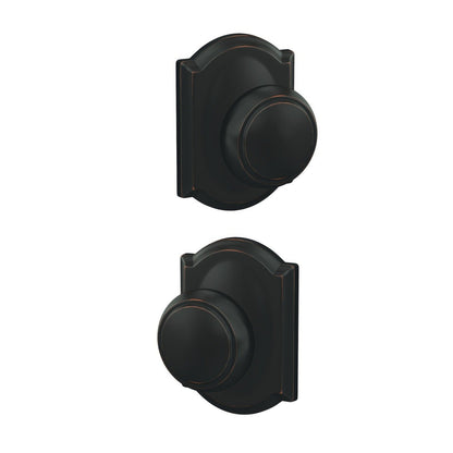 Schlage FC21AND-CAM Andover Knob with Camelot Rose Passage & Privacy Door Knob