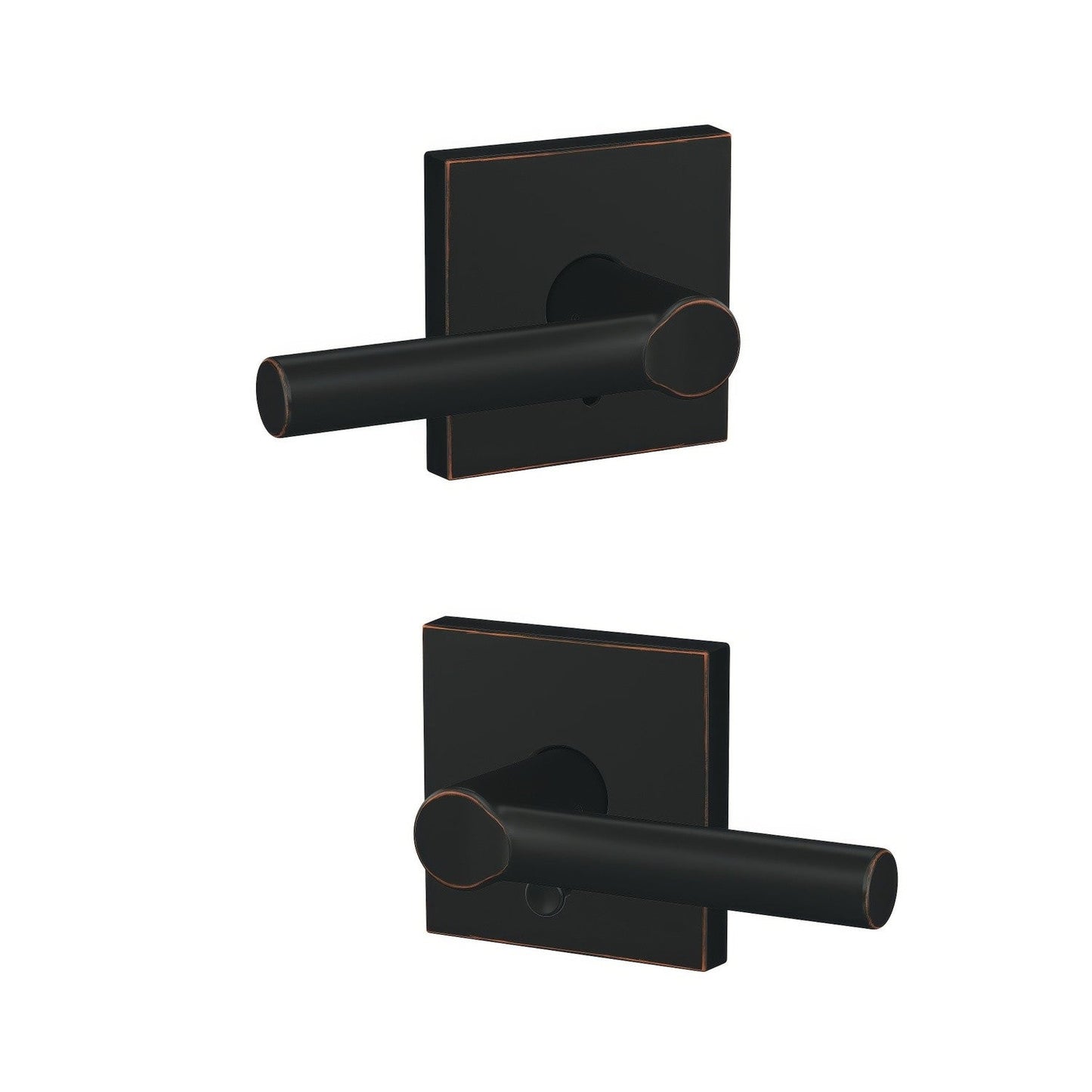 Schlage FC21BRW-COL Broadway Lever with Collins Rose Passage & Privacy Door Lever.