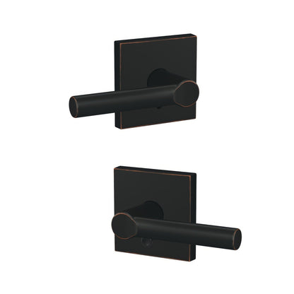Schlage FC21BRW-COL Broadway Lever with Collins Rose Passage & Privacy Door Lever