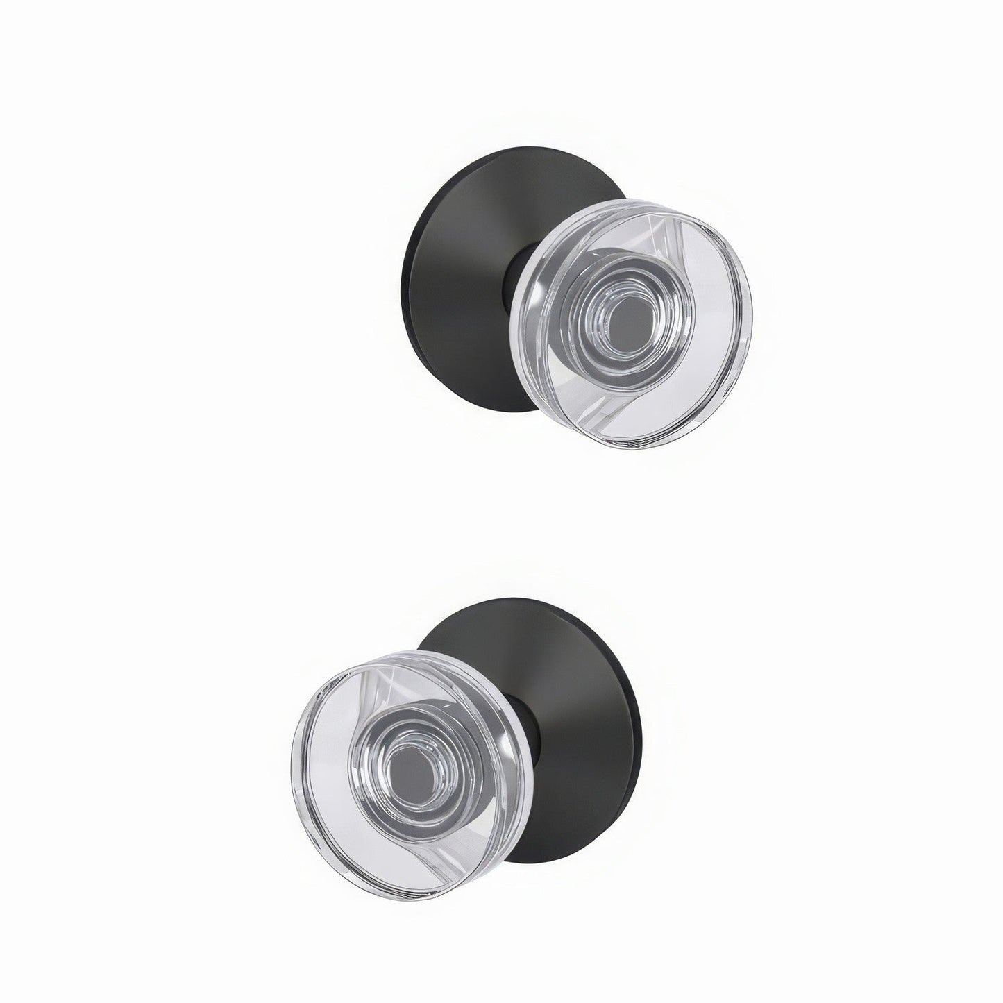 Schlage FC21DAW-KIN Dawes Glass Knob with Kinsler Rose Passage & Privacy Door Knob