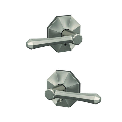 Schlage FC21DMP-RWD Dempsey Lever with Rosewood Rose Passage & Privacy Door Lever
