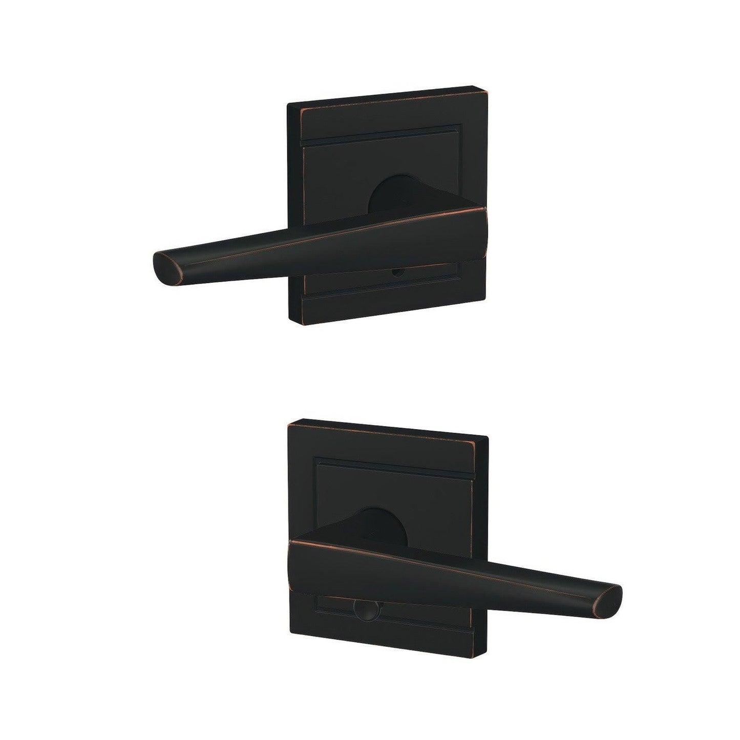 Schlage FC21ELR-ULD Eller Lever with Upland Rose Passage & Privacy Door Lever