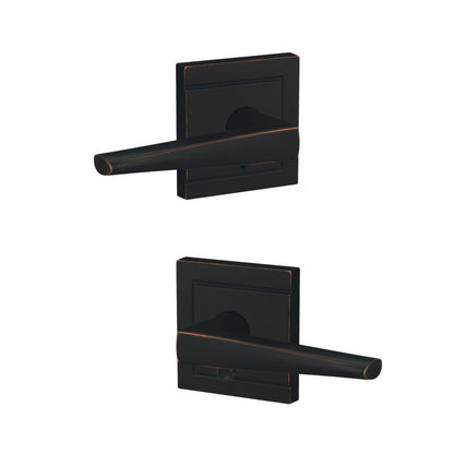 Schlage FC21ELR-ULD Eller Lever with Upland Rose Passage & Privacy Door Lever