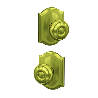 Schlage FC21GEO-CAM Georgian Knob with Camelot Rose Passage & Privacy Door Knob