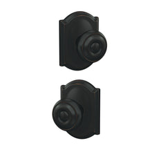 Schlage FC21GEO-CAM Georgian Knob with Camelot Rose Passage & Privacy Door Knob