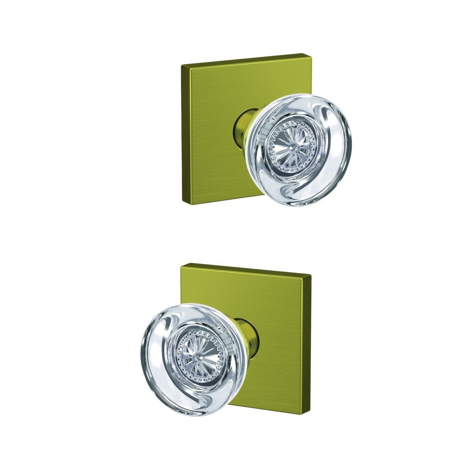 Schlage FC21HOB-COL Hobson Knob with Collins Rose Passage & Privacy Door Knob