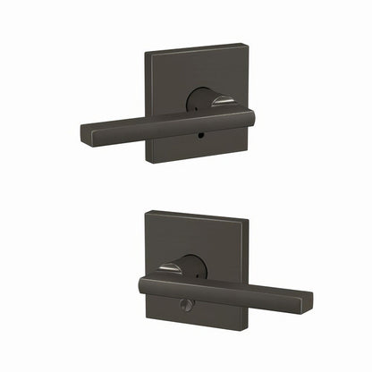 Schlage FC21LAT-COL Latitude Lever with Collins Rose Passage & Privacy Door Lever