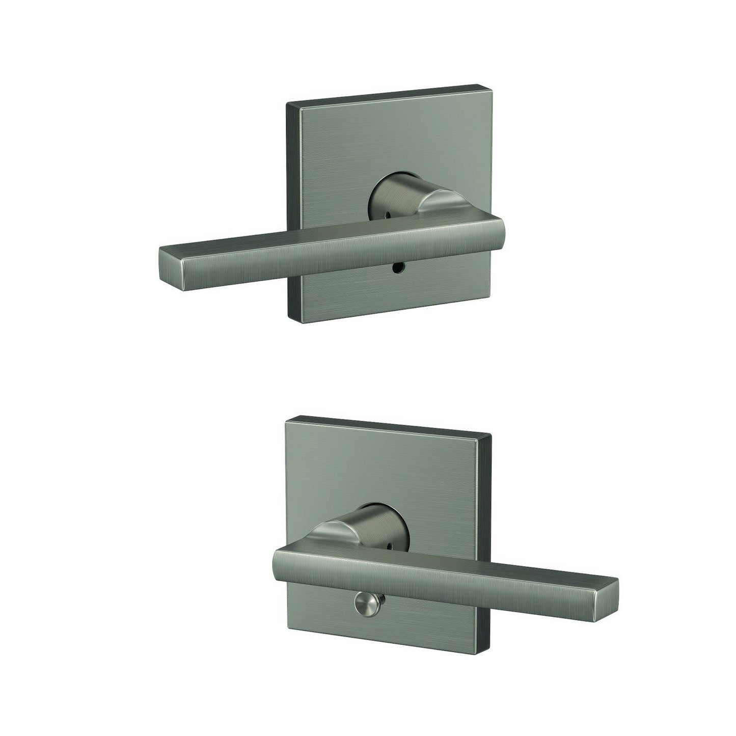Schlage FC21LAT-COL Latitude Lever with Collins Rose Passage & Privacy Door Lever