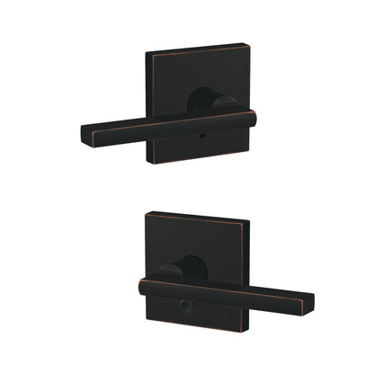 Schlage FC21LAT-COL Latitude Lever with Collins Rose Passage & Privacy Door Lever