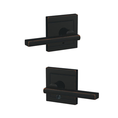 Schlage FC21LAT-ULD Latitude Lever with Upland Rose Passage & Privacy Door Lever