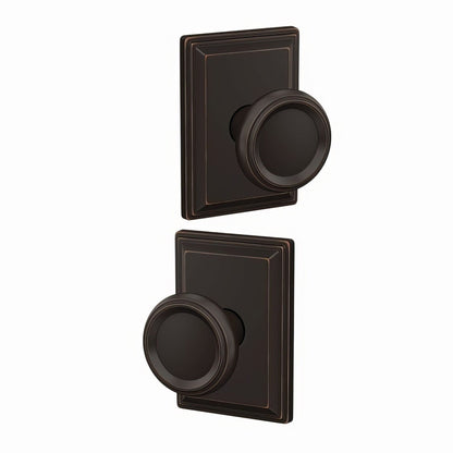 Schlage FC21OFM-GDV Offerman Knob with Grandville Rose Passage & Privacy Door Knob