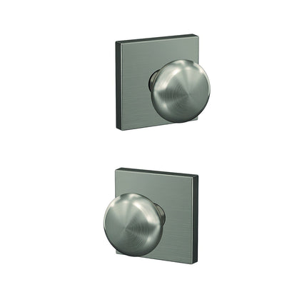 Schlage FC21PLY-COL Plymouth Knob with Collins Rose Passage & Privacy Door Knob