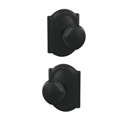 Schlage FC21PLY619 Plymouth Knob with Camelot Rose Passage & Privacy Door Knob