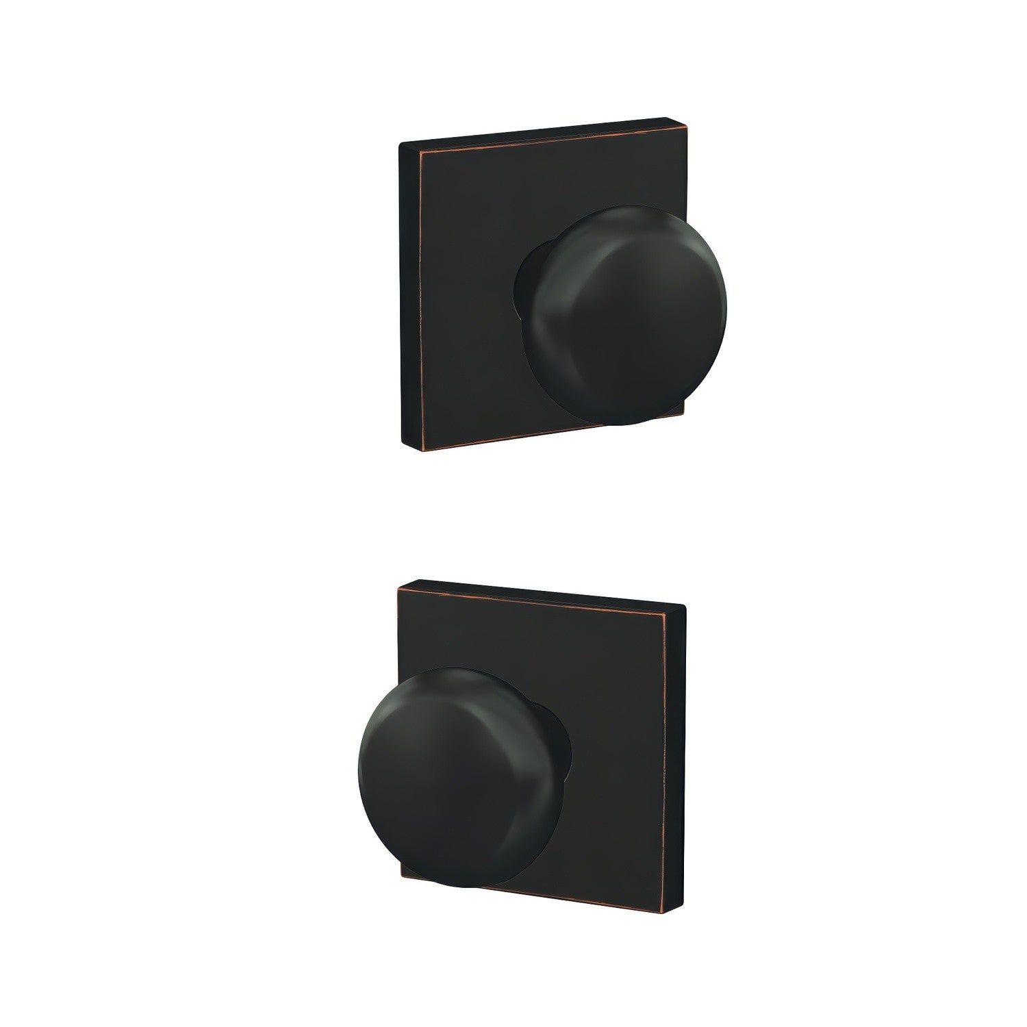 Schlage FC21PLY-COL Plymouth Knob with Collins Rose Passage & Privacy Door Knob