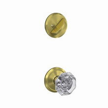 Schlage FC59ALX-ALD Alexandria Glass Knob with Alden Rose Interior Active Trim