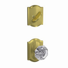 Schlage FC59ALX-CAM Alexandria Glass Knob with Camelot Rose Interior Active Trim