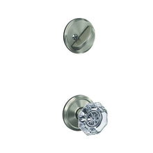 Schlage FC59ALX-ALD Alexandria Glass Knob with Alden Rose Interior Active Trim
