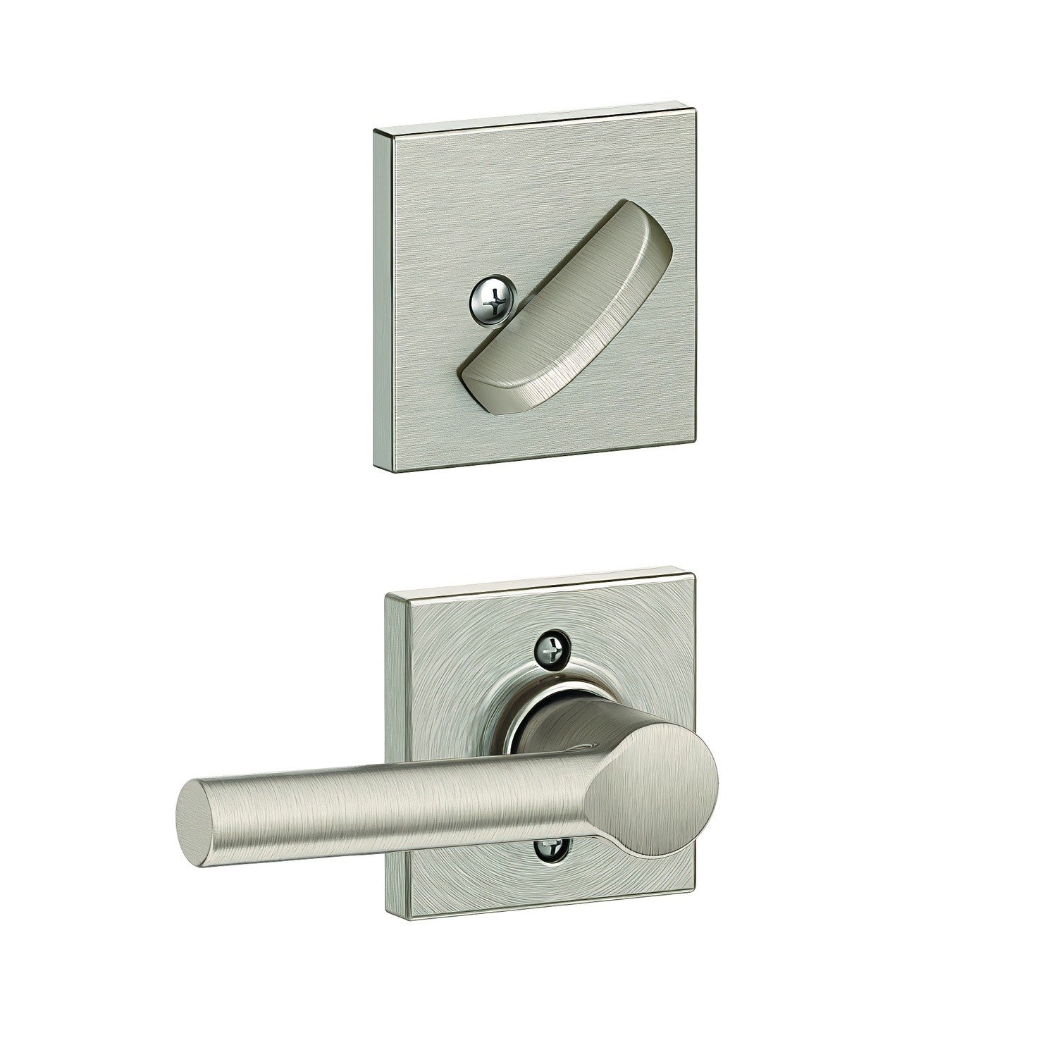 Schlage FC59BRW-COL Custom Broadway Lever with Collins Rose Interior Active Trim.