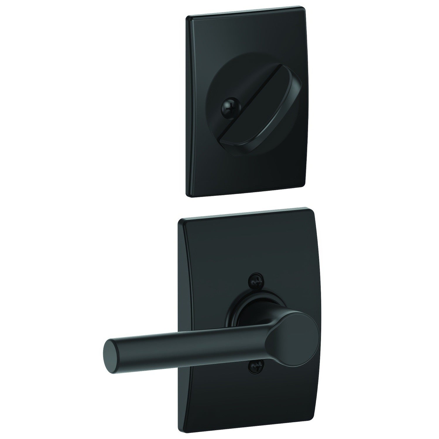 Schlage FC59BRW-CEN Custom Broadway Lever with Century Rose Interior Active Trim.