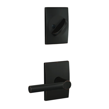 Schlage FC59BRW-CEN Custom Broadway Lever with Century Rose Interior Active Trim.