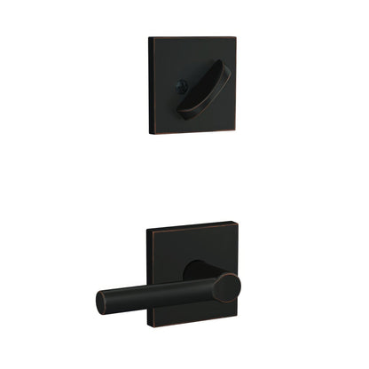 Schlage FC59BRW-COL Custom Broadway Lever with Collins Rose Interior Active Trim.