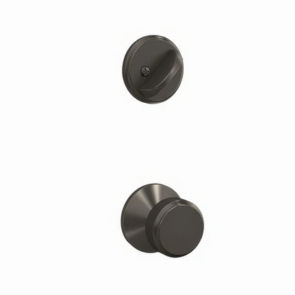 Schlage FC59BWE-KIN Bowery Knob with Kinsler Rose Interior Active Trim Black.