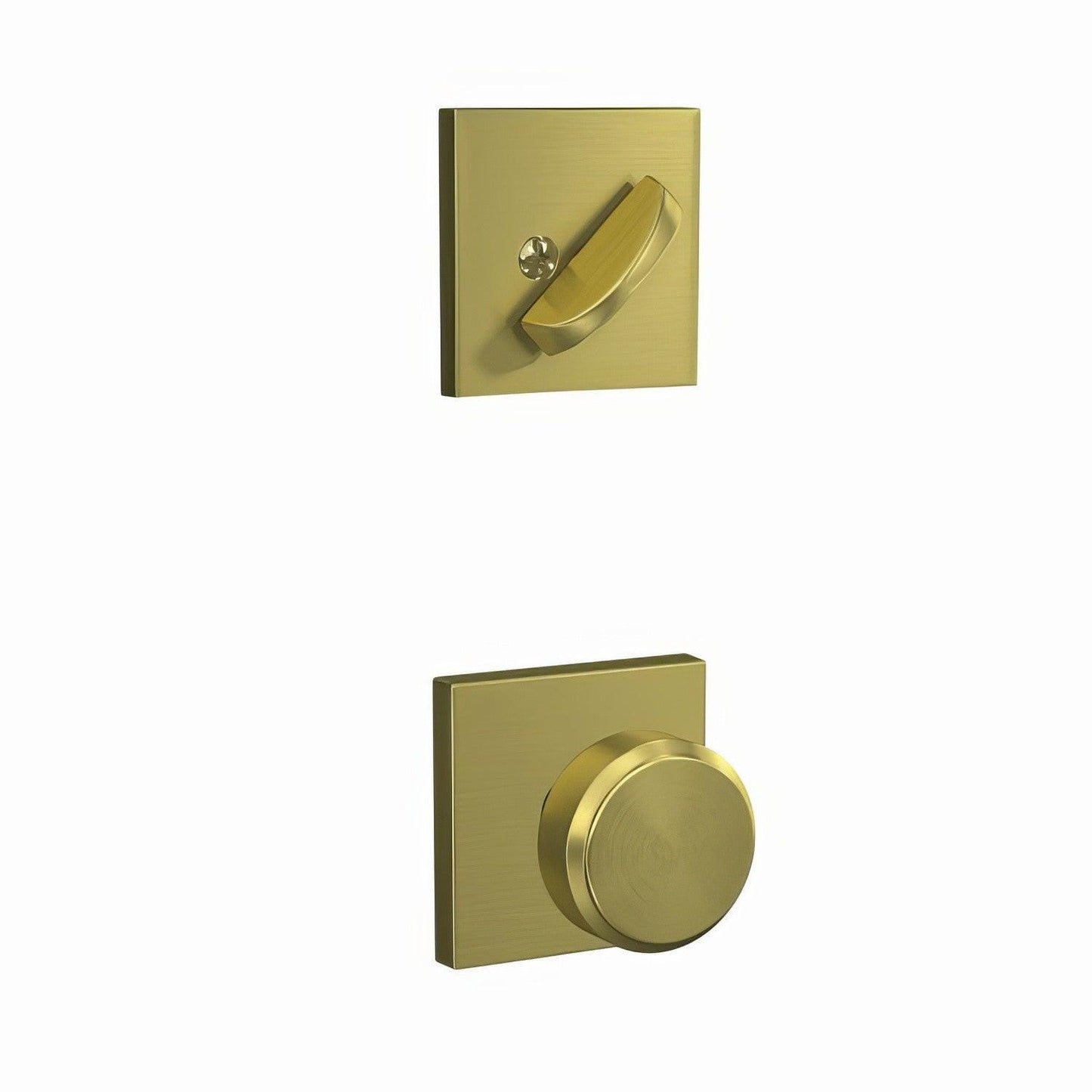 Schlage FC59BWE-COL Bowery Knob with Collins Rose Interior Active Trim.