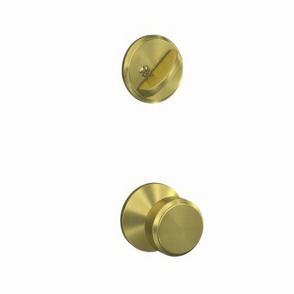 Schlage FC59BWE-KIN Bowery Knob with Kinsler Rose Interior Active Trim Black.