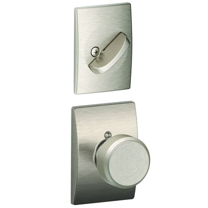 Schlage FC59BWE-CEN Bowery Knob with Century Rose Interior Active Trim.