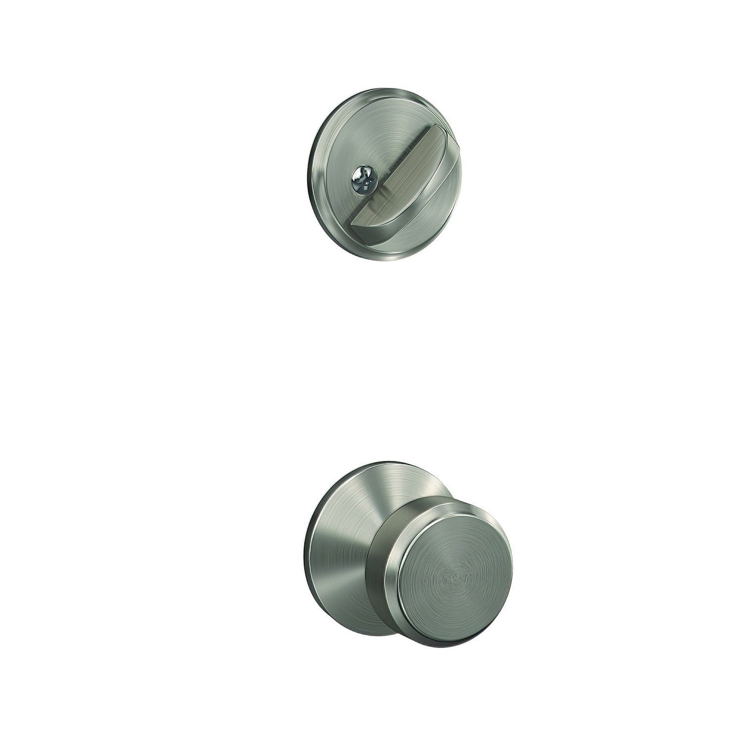 Schlage FC59BWE-KIN Bowery Knob with Kinsler Rose Interior Active Trim Black.