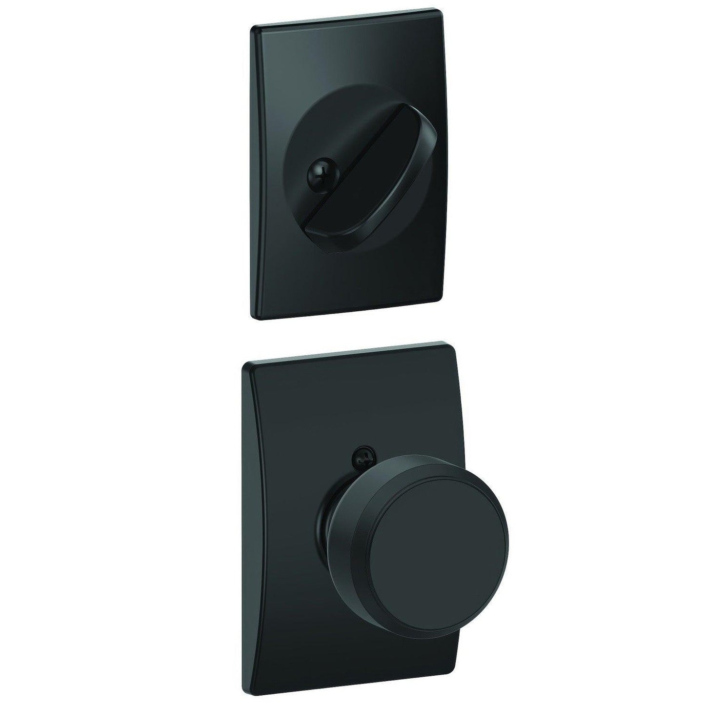 Schlage FC59BWE-CEN Bowery Knob with Century Rose Interior Active Trim.