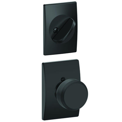 Schlage FC59BWE-CEN Bowery Knob with Century Rose Interior Active Trim.