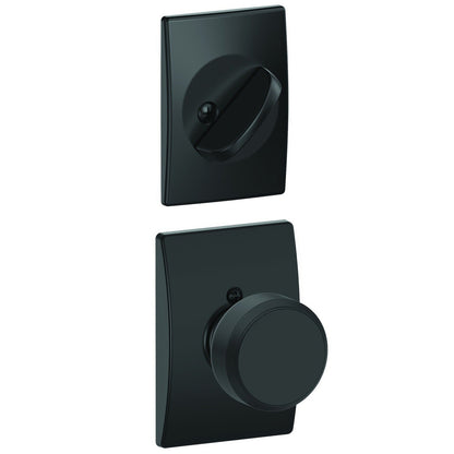 Schlage FC59BWE-CEN Bowery Knob with Century Rose Interior Active Trim.