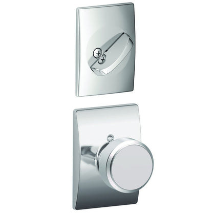 Schlage FC59BWE-CEN Bowery Knob with Century Rose Interior Active Trim.