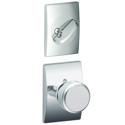 Schlage FC59BWE-CEN Bowery Knob with Century Rose Interior Active Trim.