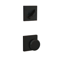 Schlage FC59BWE-COL Bowery Knob with Collins Rose Interior Active Trim.